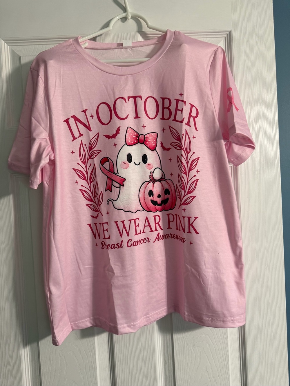 Kids Pink 'In October We Wear Pink' Breast Cancer Awareness Tee